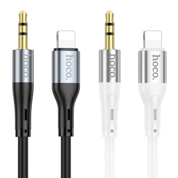 Cablu Audio la Lightning, Hoco UPA22, Jack 3.5mm (M) - 1m, alb - Img 2