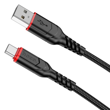 Cablu USB-A la USB-C, Hoco X59, 18W, 2.4A, 2m, negru - Img 1