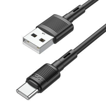 Cablu USB-A la USB-C, Hoco X83, 18W, 2.4A, 1m, negru - Img 1