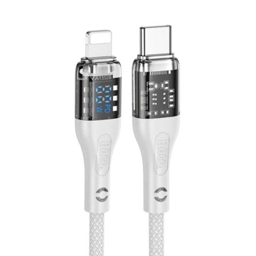 Cablu USB-C la Lightning Hoco U115, PD20W, QC3.0, LED, 1.2m, gri - Img 2