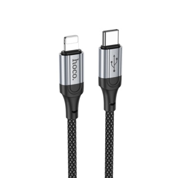 Cablu USB-C la Lightning, Hoco X102, PD27W, QC3.0, Braided, 1m, negru - Img 1
