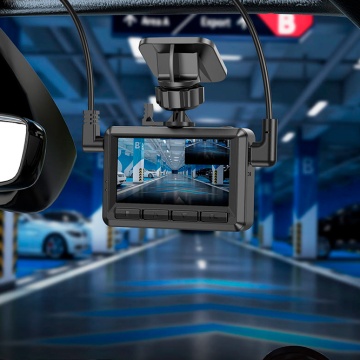 Camera Video pentru masina Hoco DV6, HD 1080MPX, cu Display de 3 inchi, fata si camera spate, gri - Img 5