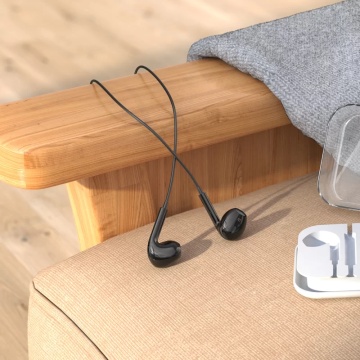 Casti cu Fir Hoco M101, In Ear, USB-C, 1.2m, Mic & Volume Key, HiFi, negru - Img 2