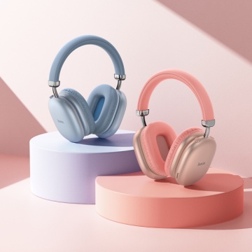 Casti Wireless Hoco W35 Max, Over Ear, BT 5.3, Stand-By 200h, 800mAh, suport card, Joy, albastru - Img 3