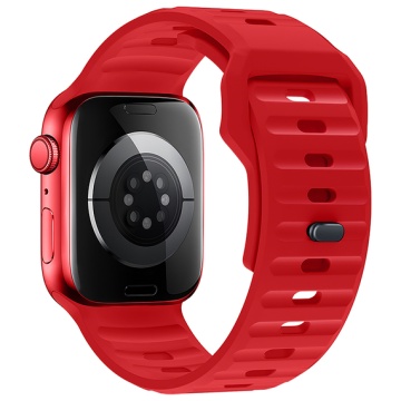 Curea silicon pentru iWatch, Hoco WA27, Universal Size, Flexibile Band, Stepped, rosu - Img 2