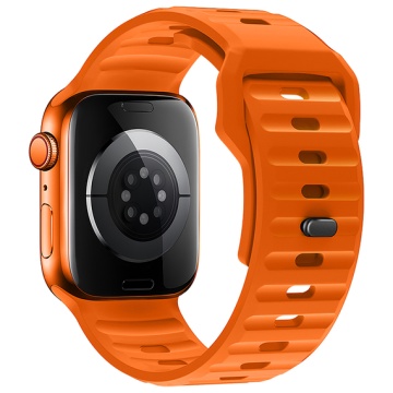 Curea silicon pentru iWatch, Hoco WA27, Universal Size, Flexibile Band, Stepped, orange - Img 2