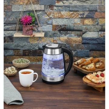 Fierbator de apa Zilan ZLN3963 – 1.7L, 2200W, iluminare LED, sticla inox - Img 2
