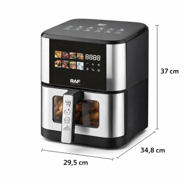 Friteuza Air Fryer Digitala Raf R50005, Capacitaea 8L, 1800W, Inox Profesional, Negru - Img 7