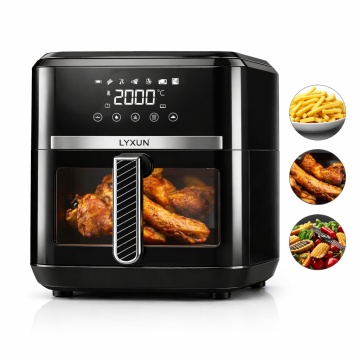 Friteuza cu Aer Cald Lyxun LX2735 Capacitate 6.5L 2000W Airfryer Digital Touch fara Ulei, Negru