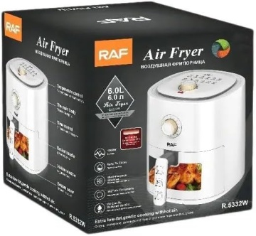 Friteuza cu aer RAF R.5332W, 6L, 1500W, control temperatura, alb, gatire sanatoasa, fara ulei - Img 6