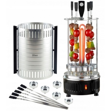 Gratar vertical ZILAN ZLN5565 – 900W, Rotatie automata, 5 frigarui, argintiu - Img 4