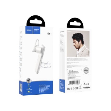 Handsfree In Ear, Hoco E61, Bluetooth 5.1, 180h StandBy, 40mAh, Driving, SP, Gorgeous, alb - Img 4