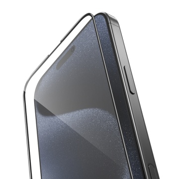 Hoco A12 Plus folie clear iPhone 15 Plus, sticla securizata 6D DustProof, rama neagra, HD Glass - Img 2