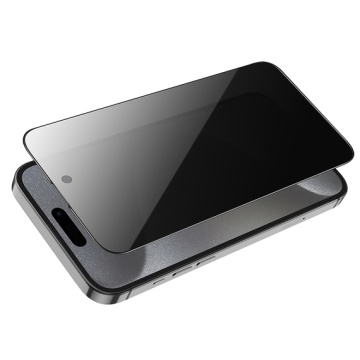 Hoco G15 folie privacy iPhone 15, sticla securizata 6D Guardian Shield, rama neagra - Img 2