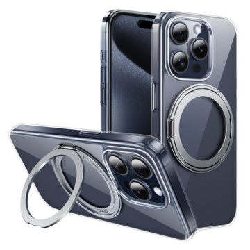 Husa iPhone 15 Pro Hoco AS1, MagSafe, Ring Stand, frosted clear, protectie premium - Img 1