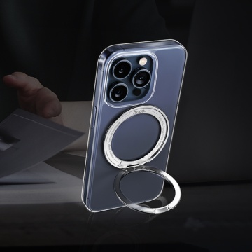 Husa iPhone 15 Pro Max Hoco AS1, MagSafe, Ring Stand, frosted purple, protectie premium - Img 3