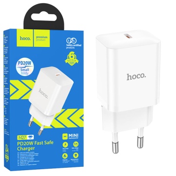 Incarcator Retea Hoco N27, 20W, 1xUSB-C, PD, alb - Img 5