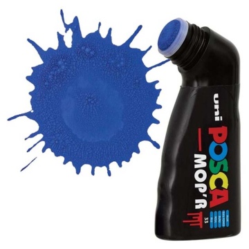 Marker UNI Posca mop'r PCM22, varf rotund buretat 3.0-19.0mm, albastru - M1421 - Img 2