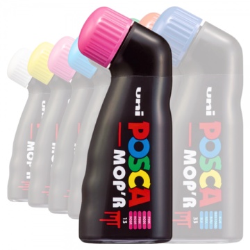 Marker UNI Posca mop'r PCM22, varf rotund buretat 3.0-19.0mm, roz - M1426 - Img 4