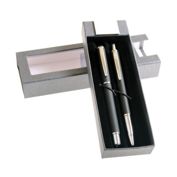 Set cadou stilou + pix Cresco Winner, W-02, corp metalic negru mat si clips argintiu - S1396 - Img 2