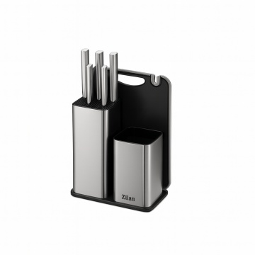 Set cutite Zilan 7 piese, otel inoxidabil 3CR13, tocator cu ascutitor inclus, ZLN1627