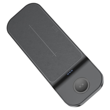 Statie Incarcare Wireless, Hoco CQ5, Magsafe, 22.5W, 5V, 3A, Qi Charging, AP Series, 3 in 1, negru - Img 1