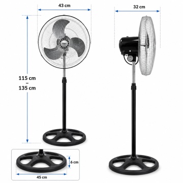 Ventilator 3 in 1 Zilan ZLN3840, 55W, reglabil, circulatie eficienta a aerului, negru - Img 7