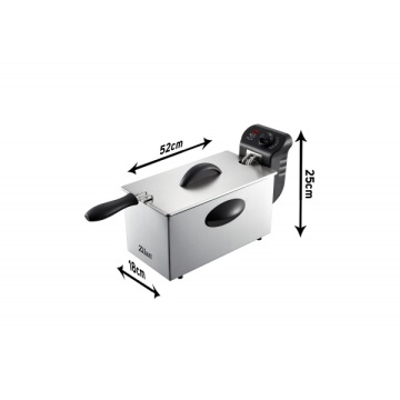 Zilan Friteuza ZLN1819, 2180 W, 3 L, otel inoxidabil, termostat reglabil, argintiu - Img 4