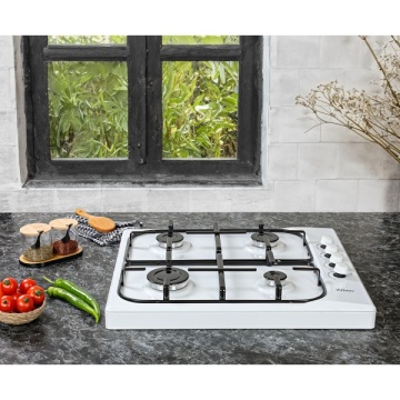 Aragaz 4 ochiuri ZILAN, emailat, butoane laterale, 7kW, ZLN1518, alb - Img 2