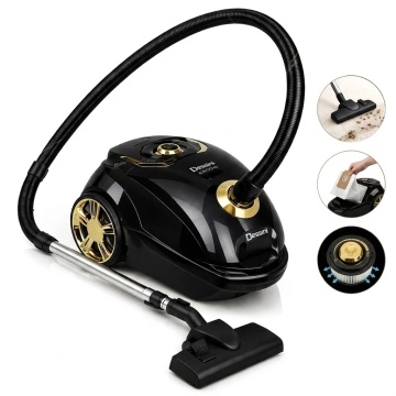 Aspirator cu Sac Putere Mare Dessini 2800W Capacitate 2.5L Filtru HEPA 6 Niveluri Negru