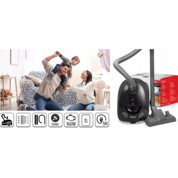 Aspirator cu sac Zilan ZLN8471, 1200W, sac textil 2L, sistem 5 filtre, cablu retractabil 5m, negru - Img 6