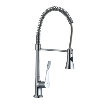 Baterie bucatarie Z-INOX, gat flexibil 45cm, 2 moduri stropire, cartus ceramic, ZLN8153, argintiu