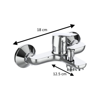 Baterie cada Z-INOX, monocomanda, para dus + furtun 1.5m, finisaj cromat, ZLN8177, argintiu - Img 4