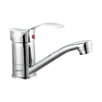 Baterie pentru bucatarie Sanitec SN0001, monocomanda, pipa pivotanta 180 mm, inox - Img 1