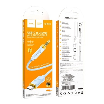 Cablu audio Aux Lightning la Jack 3.5mm, Hoco UPA30, 1m, albastru - Img 5
