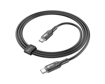 Cablu Type-C la Type-C, Hoco U120, PD27W, QC3.0, 5A, LED Power, 1.2m, negru - Img 3