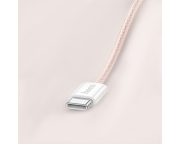 Cablu Type-C la Type-C, Hoco X104, PD60W, QC3.0, Braided, 1m, roz - Img 3