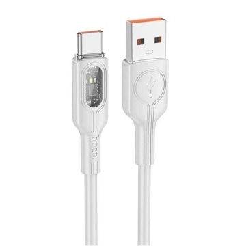 Cablu USB-A la Lightning, Hoco U120, 2.4A, LED Power, 1.2m, gri - Img 2