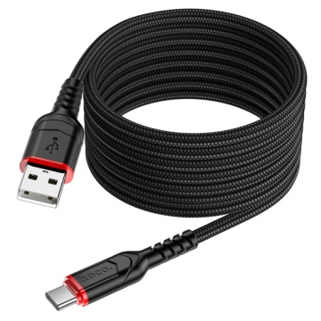 Cablu USB-A la USB-C, Hoco X59, 18W, 2.4A, 2m, negru - Img 2