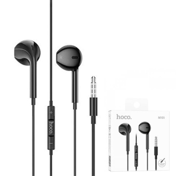Casti cu Fir Hoco M101, In Ear, 3.5mm, 1.2m, Mic & Volume Key, HiFi, negru - Img 1