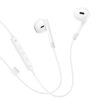 Casti cu Fir Hoco M109, In Ear, 3.5mm, 1.2m, Mic & Volume Key, HiFi, alb - Img 2