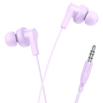 Casti cu Fir Hoco M114, In Ear, 3.5mm, 1.2m, Mic & Volume Key, violet - Img 1