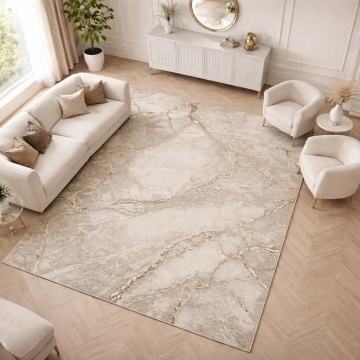 Covor Livario Imperial Effect Carrara, Soft Lux, 2450 g/m² Cream Gold