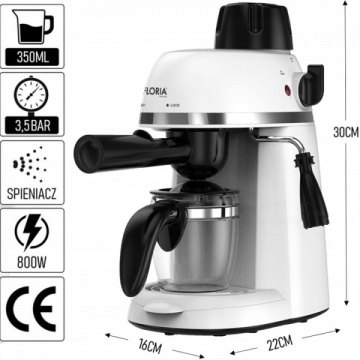 Espressor Floria ZLN9359 – 800W, 3.5 bar, 4 cesti, protectie supraincalzire, alb - Img 4