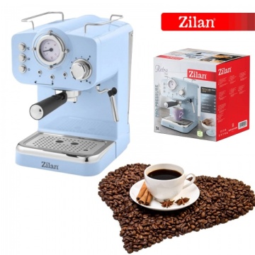 Espressor manual Zilan ZLN2861 – 1100W, 15 bar, 1.25L, design retro, albastru - Img 5