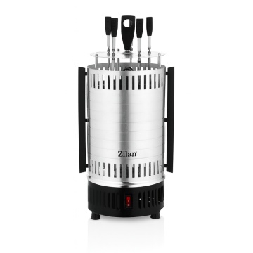 Gratar vertical ZILAN ZLN5565 – 900W, Rotatie automata, 5 frigarui, argintiu