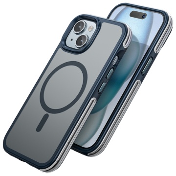 Husa iPhone 15 Plus Hoco AS5, MagSafe, GripEdge, protectie premium, albastru - Img 1