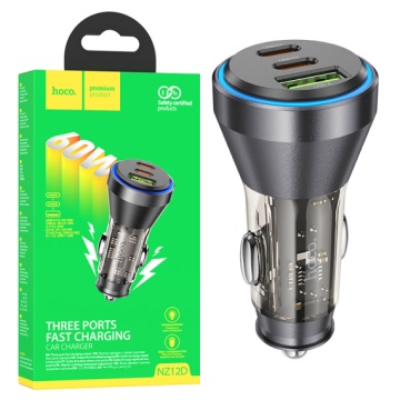Incarcator Auto Hoco NZ12D, 60W, 2xUSB-C, 1xUSB-A, PD, QC 3.0, negru - Img 6