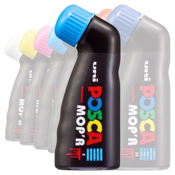Marker UNI Posca mop'r PCM22, varf rotund buretat 3.0-19.0mm, albastru deschis - M1420 - Img 3