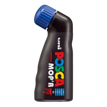 Marker UNI Posca mop'r PCM22, varf rotund buretat 3.0-19.0mm, albastru - M1421 - Img 3